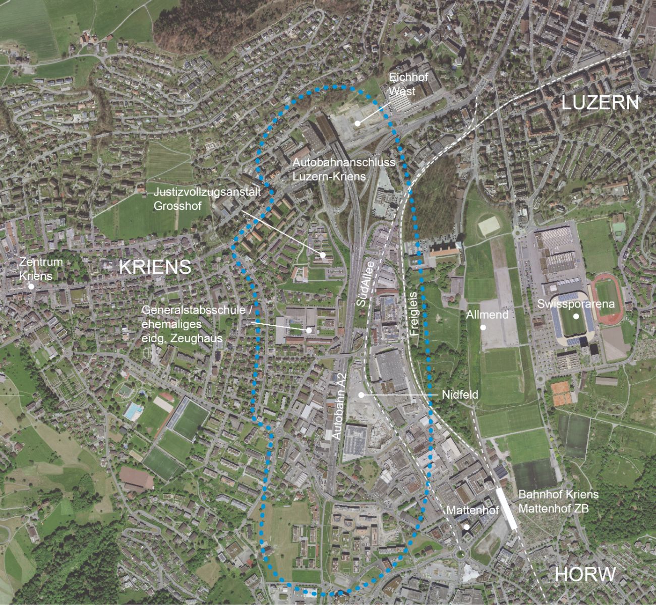 Testplanung Überdeckung A2 Luzern-Süd